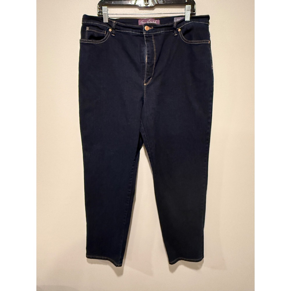 Gloria Vanderbilt Amanda Dark Wash High Rise Tapered Leg Jeans Womens Size 18